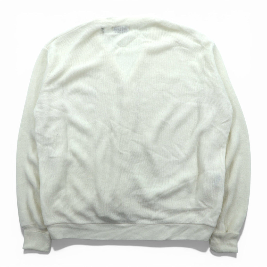 IZOD LACOSTE 70年代 USA製 ヴィンテージ アクリル ニット カーディガン L ホワイト 糸巻タグ ILGWUタグ UNION MADE