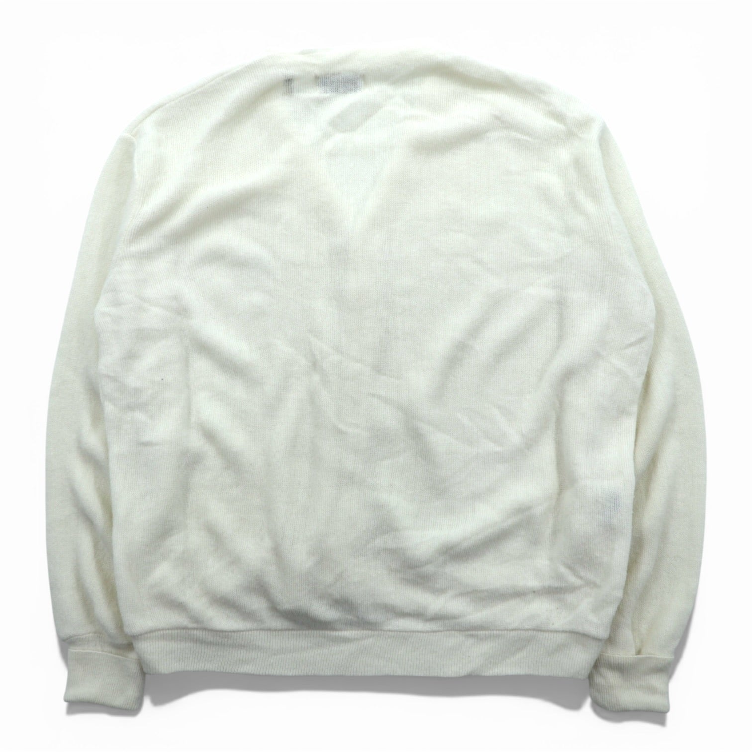 IZOD LACOSTE 70年代 USA製 ヴィンテージ アクリル ニット カーディガン L ホワイト 糸巻タグ ILGWUタグ UNION MADE