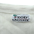 IZOD LACOSTE 70年代 USA製 ヴィンテージ アクリル ニット カーディガン L ホワイト 糸巻タグ ILGWUタグ UNION MADE