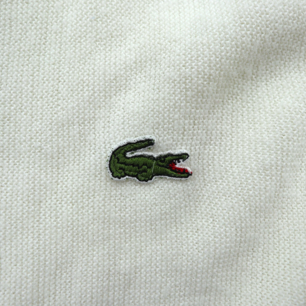 IZOD LACOSTE 70年代 USA製 ヴィンテージ アクリル ニット カーディガン L ホワイト 糸巻タグ ILGWUタグ UNION MADE