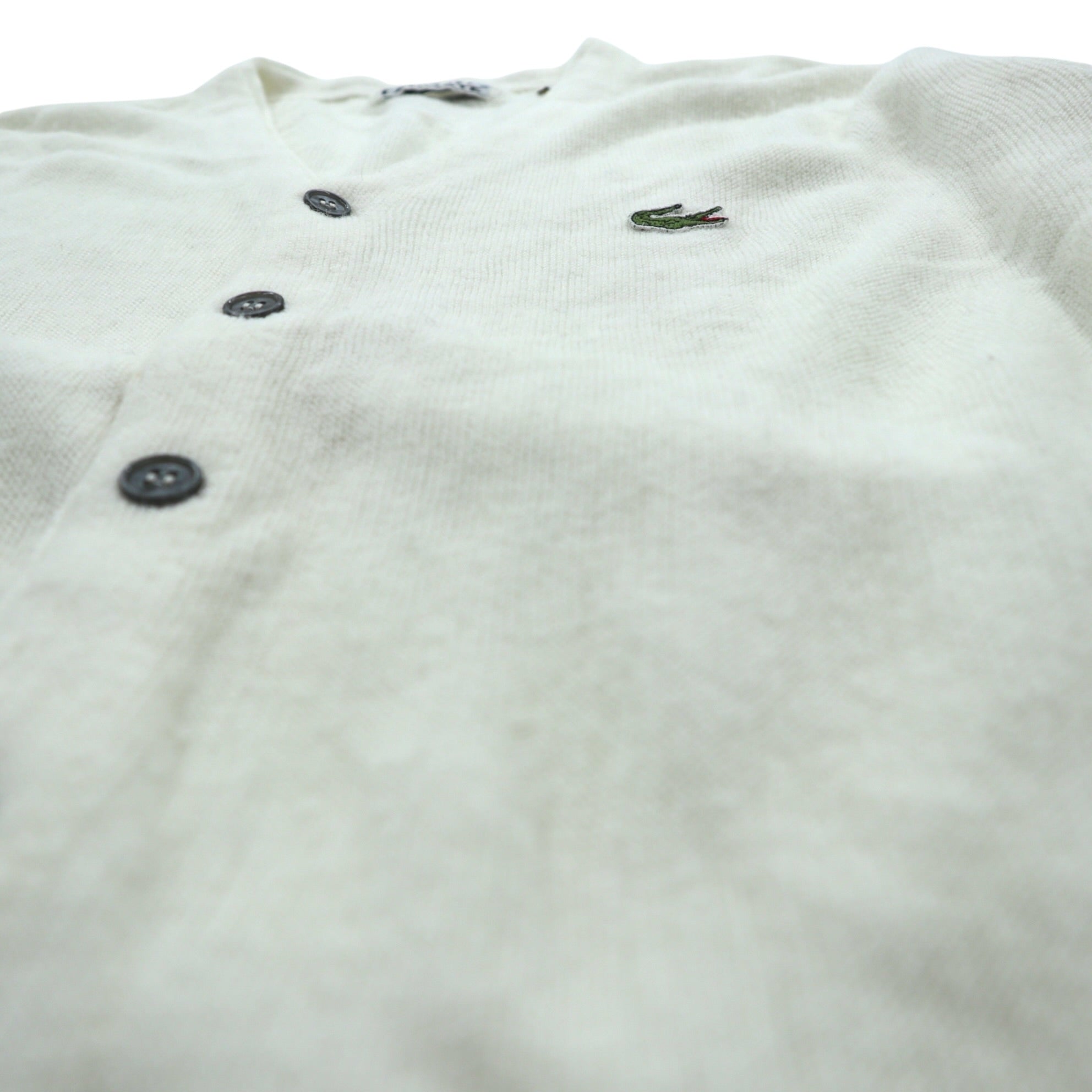 IZOD LACOSTE 70年代 USA製 ヴィンテージ アクリル ニット カーディガン L ホワイト 糸巻タグ ILGWUタグ UNION MADE