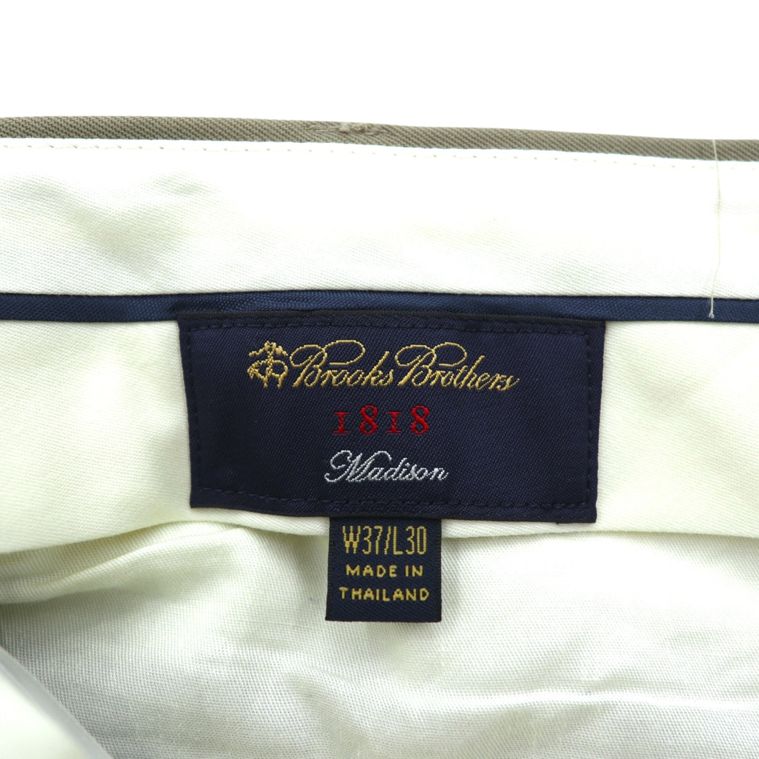 Brooks Brothers 2タック プリーツ ワイド スラックス パンツ XL ベージュ ウール ダブルカフス Madison