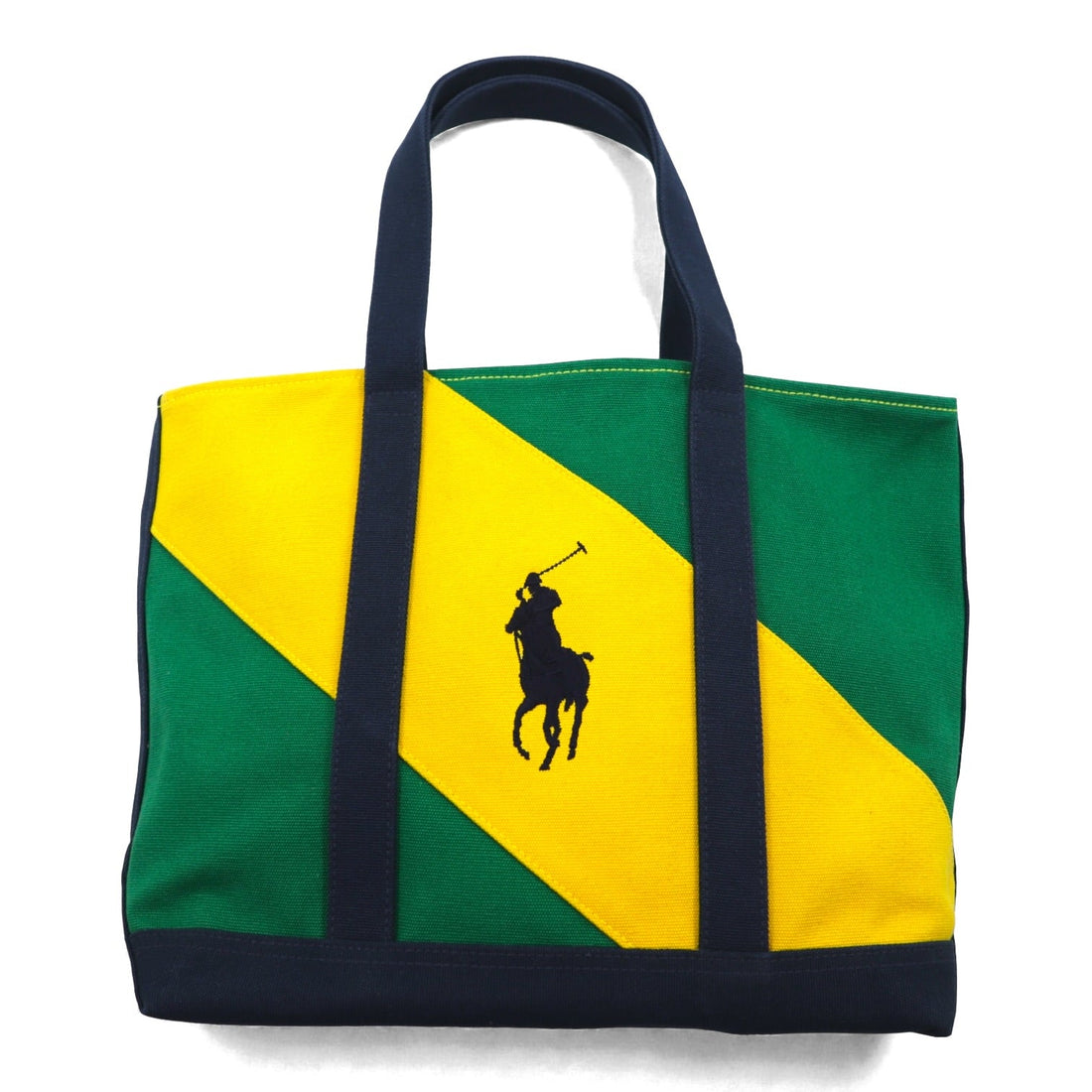 Ralph Lauren Big Pony Embroidery Tote Bag Multicolor Cotton Canvas