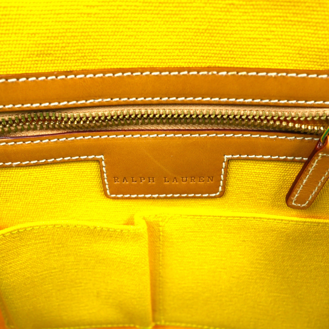 Ralph Lauren Big Pony Embroidery Tote Bag Multicolor Cotton Canvas