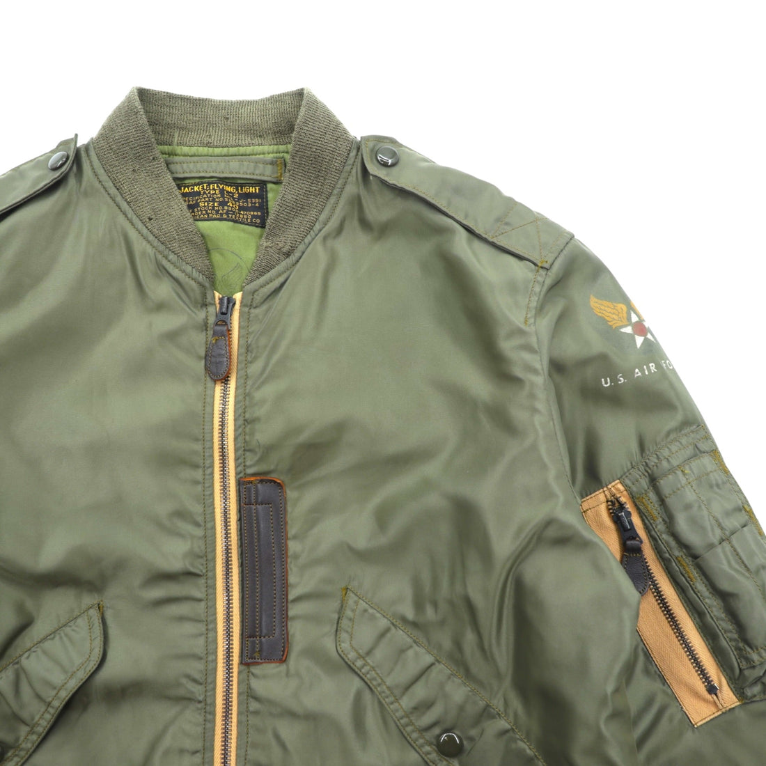 THE REAL McCOY'S 1950 Replica USAF Type L-2 Flight Jacket American Pad & Textile Co Size 40 MIL-J-5391 AF-12850 Military