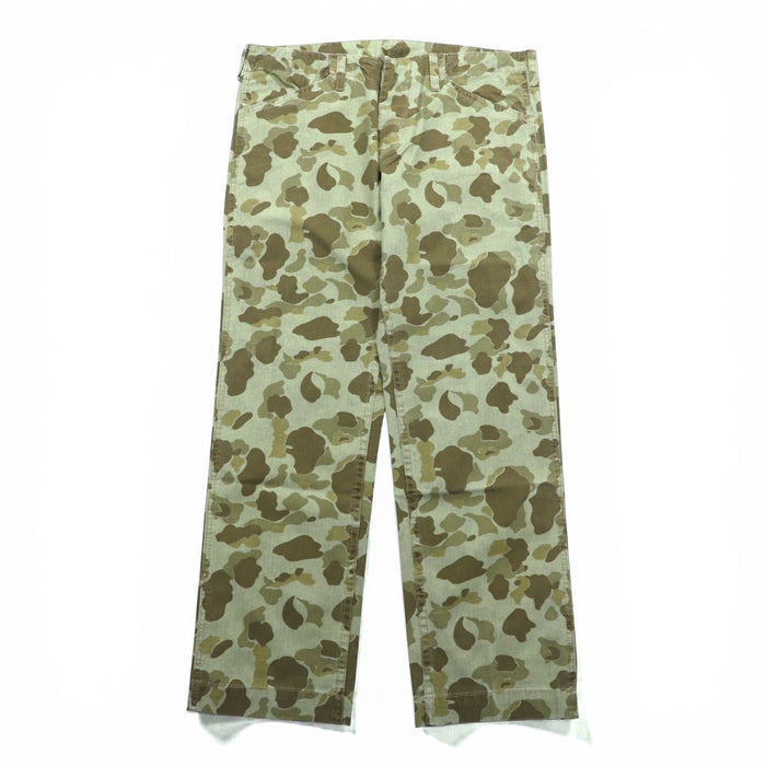 VINTAGE USMC P-1941 Duck Hunter Camo Utility Cargo Pants, Size M, Beige Cotton, Sand Beige, Replica, Deadstock, Unused