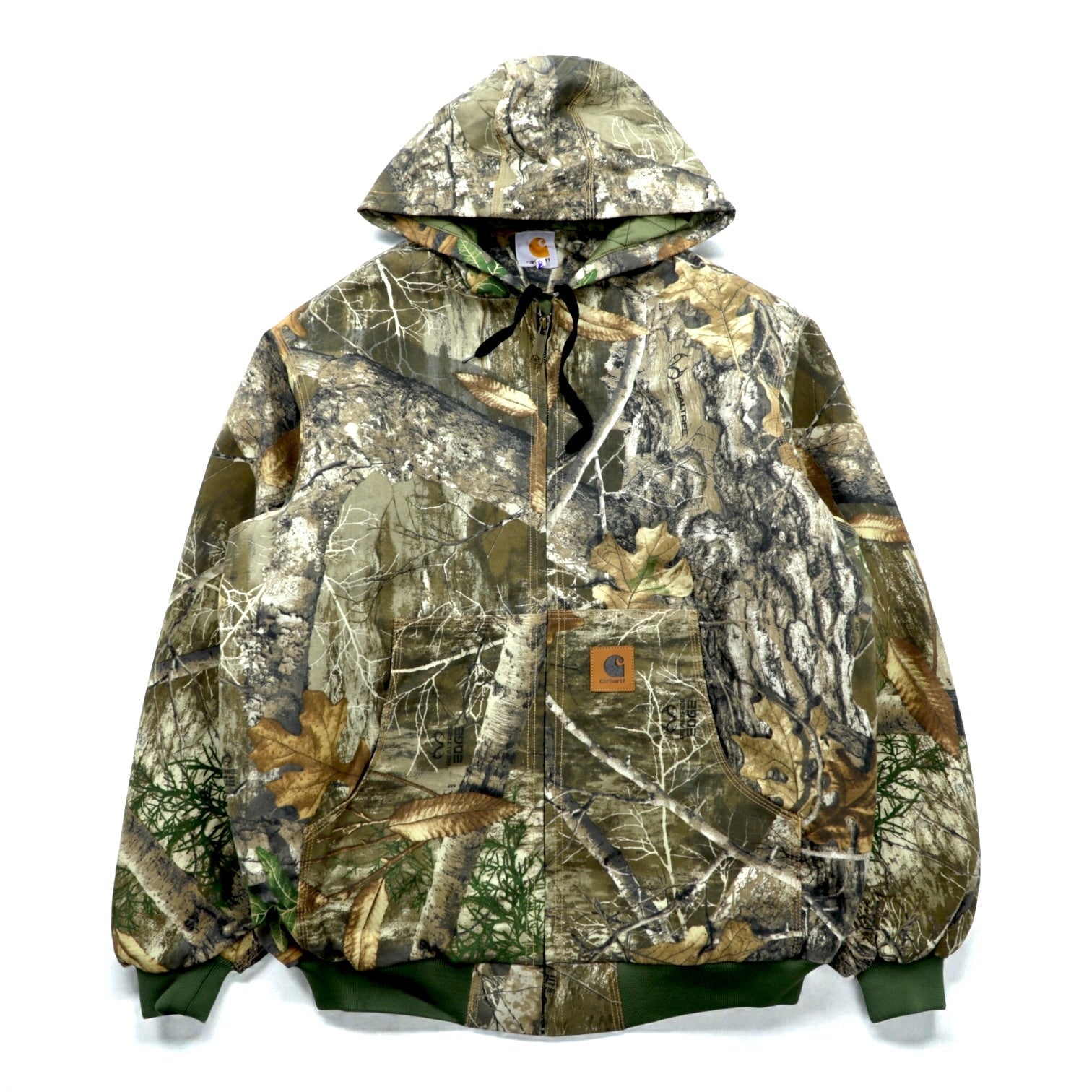 carhartt リメイク 再構築 リアルツリーカモ アクティブジャケット パーカー ブルゾン L カーキ コットン
