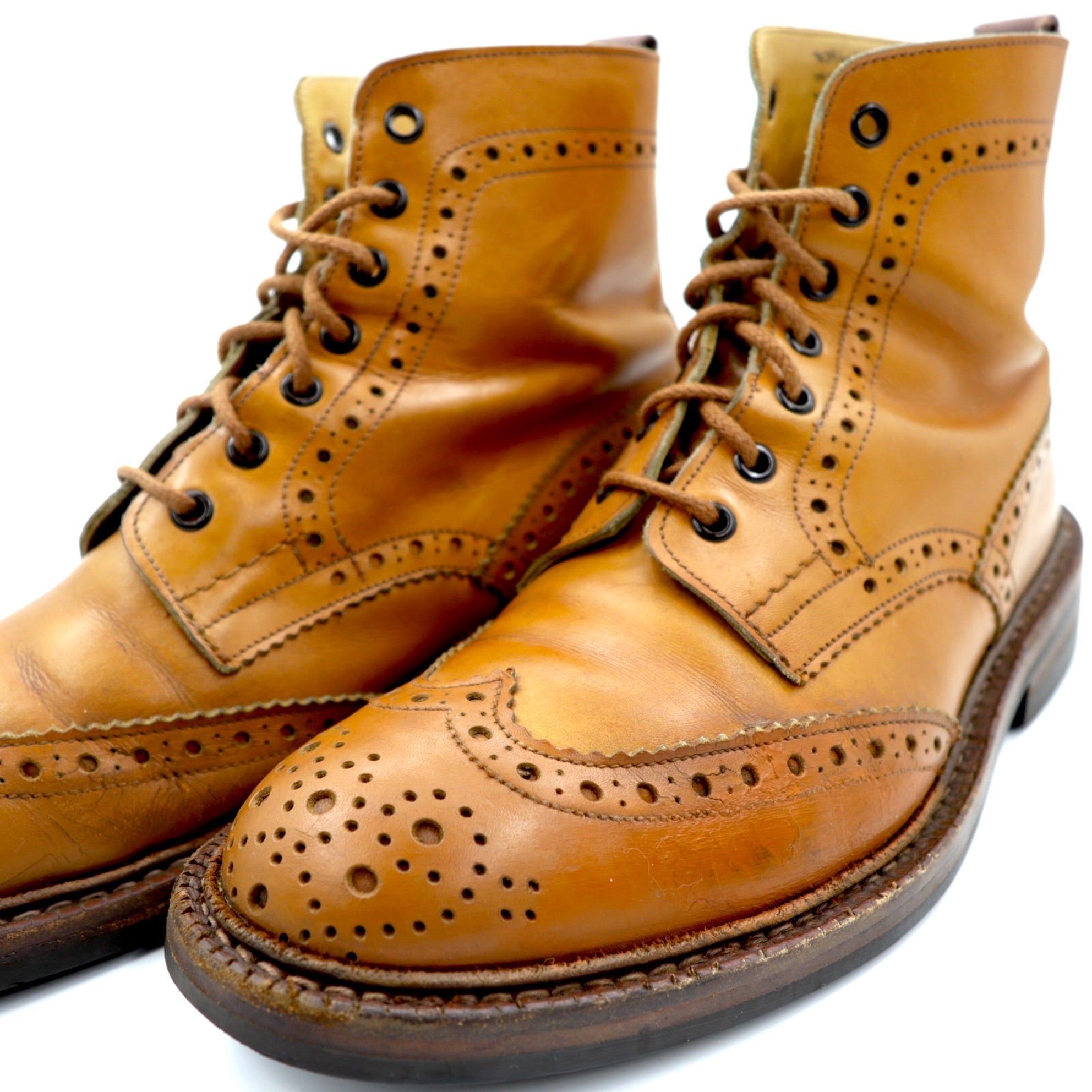 Tricker's 英国製 カントリーブーツ レースアップブーツ 26.5cm フルブローグ ウィングチップ MALTON M2508 ダイナイトソール イギリス製