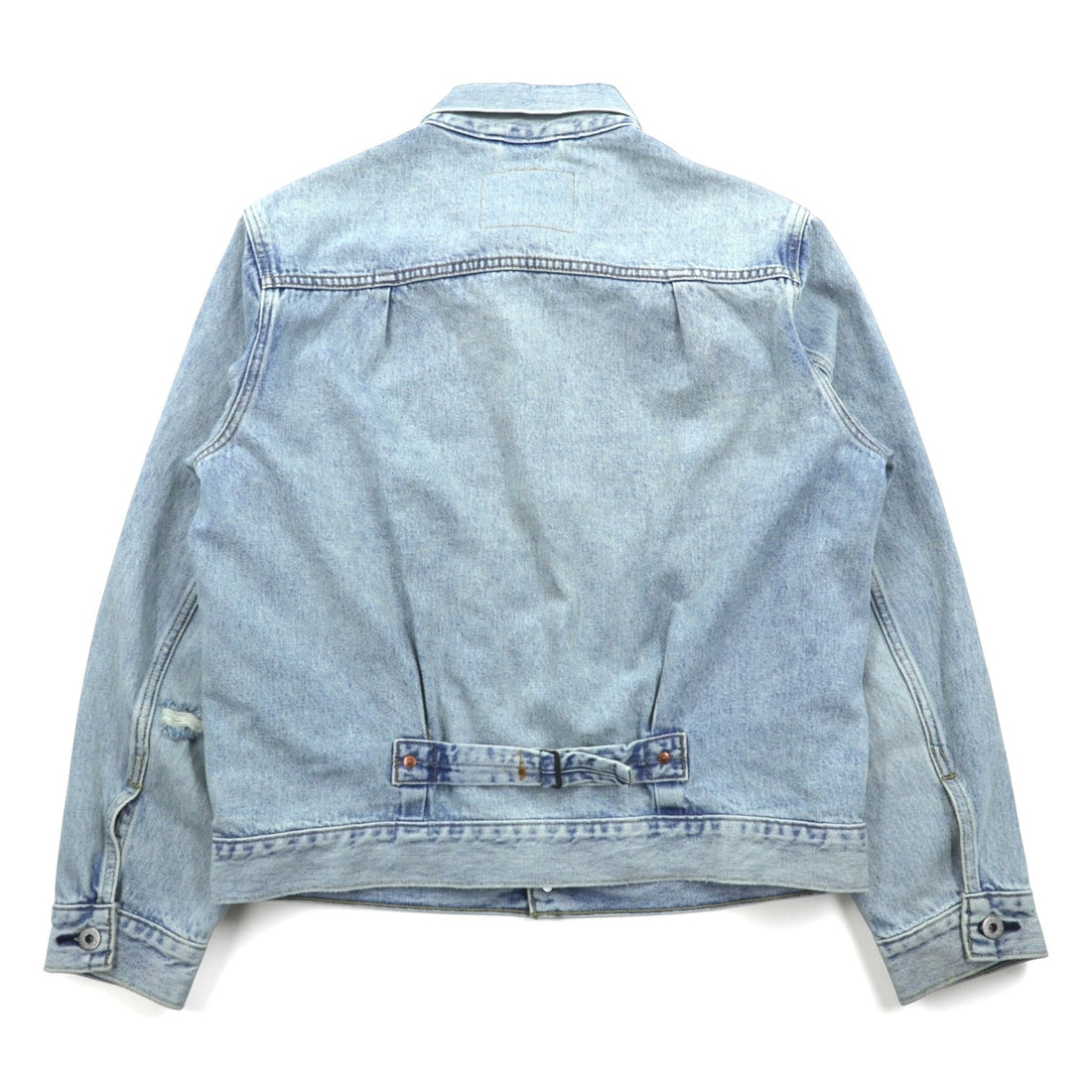 Levi's 1st タイプ 大戦モデル ビッグE デニムジャケット Gジャン S ビッグサイズ シンチバック TYPE 1 A3174-0006 LIGHT WASH ダメージ加工 ダブルプリーツ リラックスフィット レザーパッチ