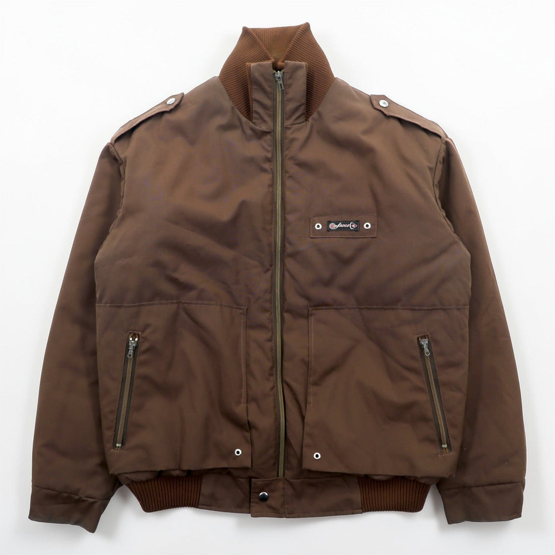 Vintage 70s 80s Czechoslovakian Army OTAVAN TŘEBOŇ Bomber Jacket Brown CSSR Military Surplus Size 54