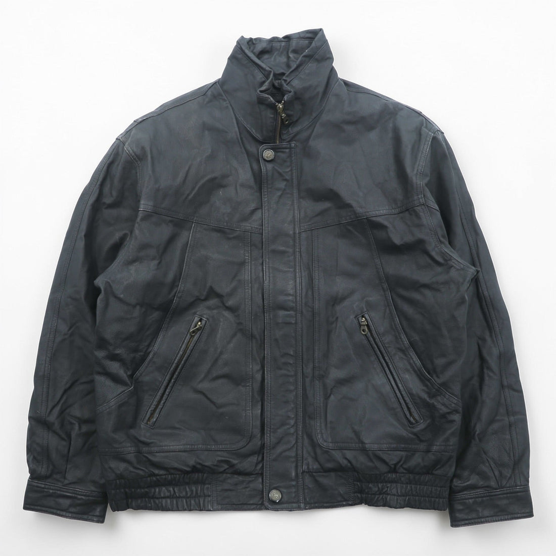 C&A ユーロヴィンテージ 90年代 ピッグ ナッパレザー ボンバージャケット フライトジャケット XL キルティングライナー
