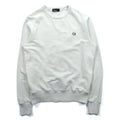 FRED PERRY 両V スウェット トレーナー S ホワイト ダメージ加工 ワンポイントロゴ M9315