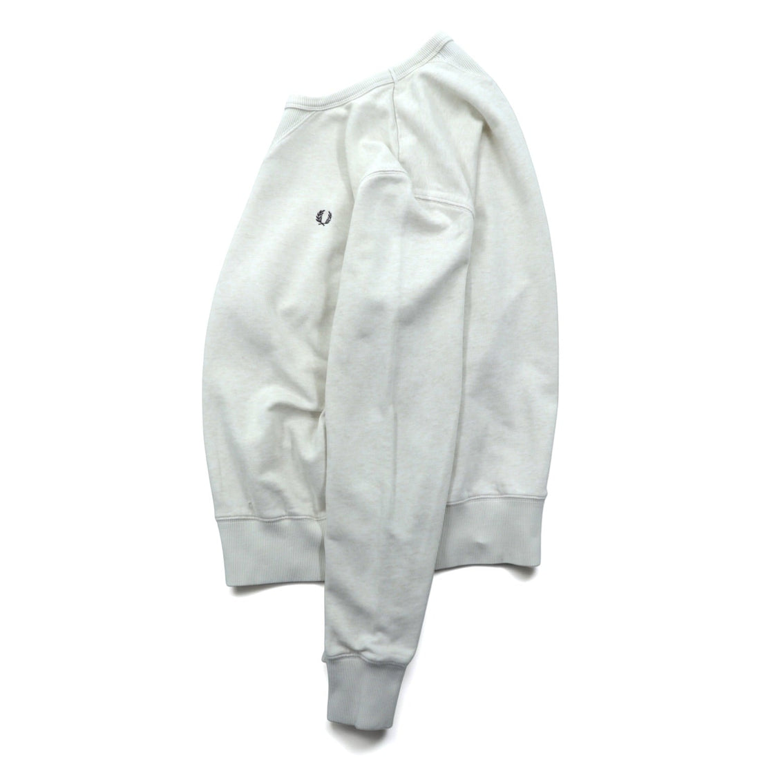 FRED PERRY Double V-Gusset Sweatshirt White Distressed One-point Logo M9315