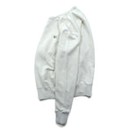 FRED PERRY 両V スウェット トレーナー S ホワイト ダメージ加工 ワンポイントロゴ M9315