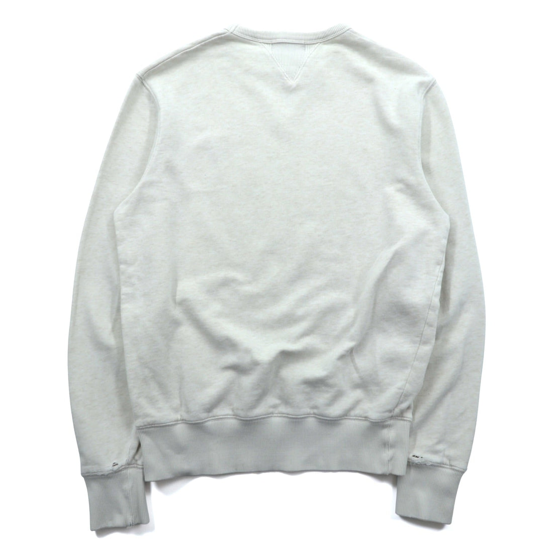 FRED PERRY Double V-Gusset Sweatshirt White Distressed One-point Logo M9315