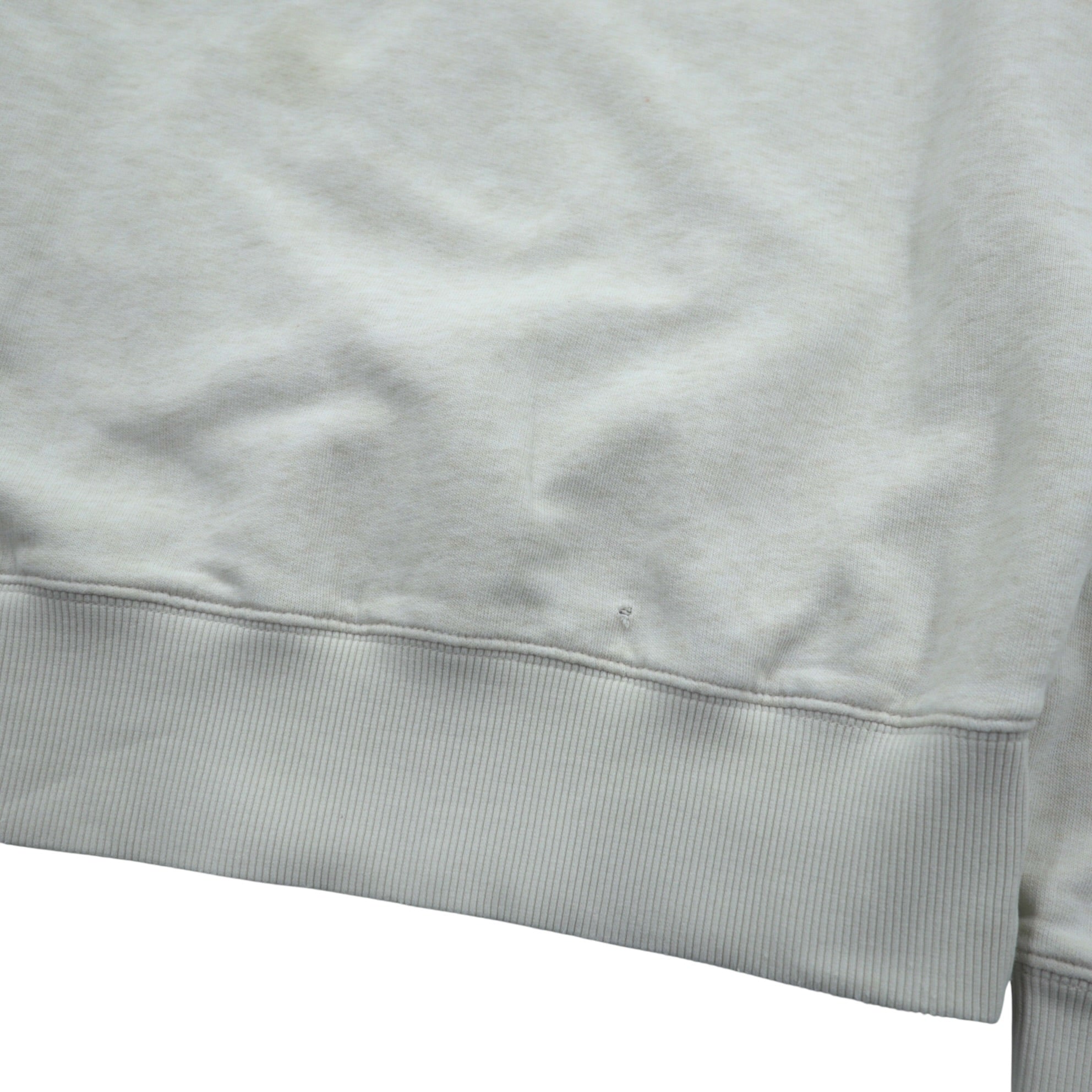 FRED PERRY 両V スウェット トレーナー S ホワイト ダメージ加工 ワンポイントロゴ M9315