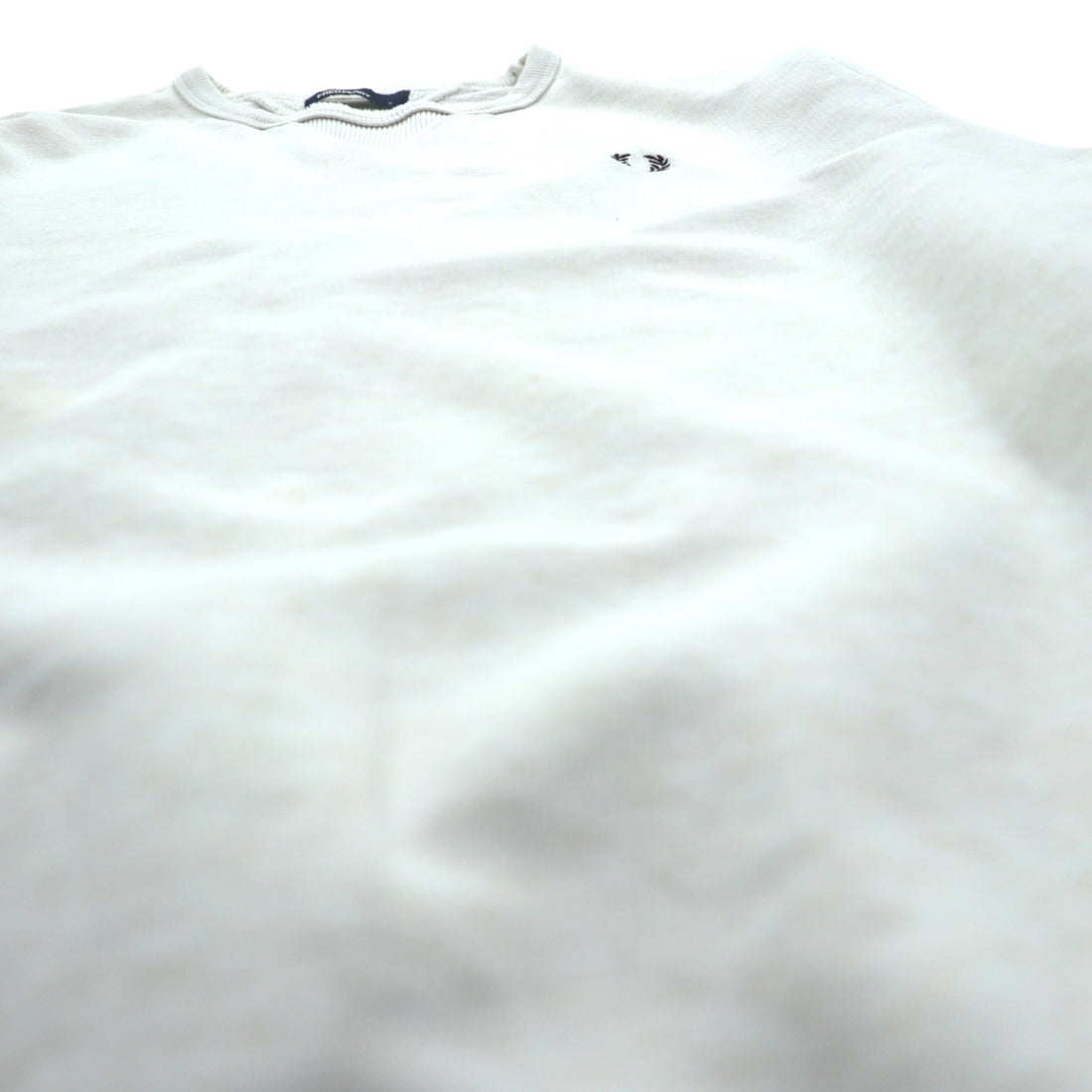 FRED PERRY Double V-Gusset Sweatshirt White Distressed One-point Logo M9315