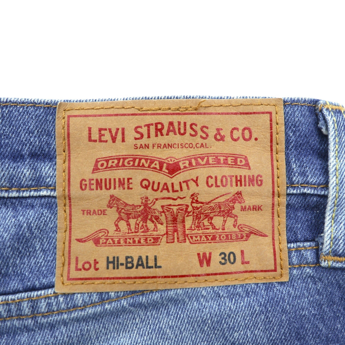 Levi Strauss Hi-Ball Roll Game Point Denim Pants, Size M, 57783-0025, Big E, Stretch