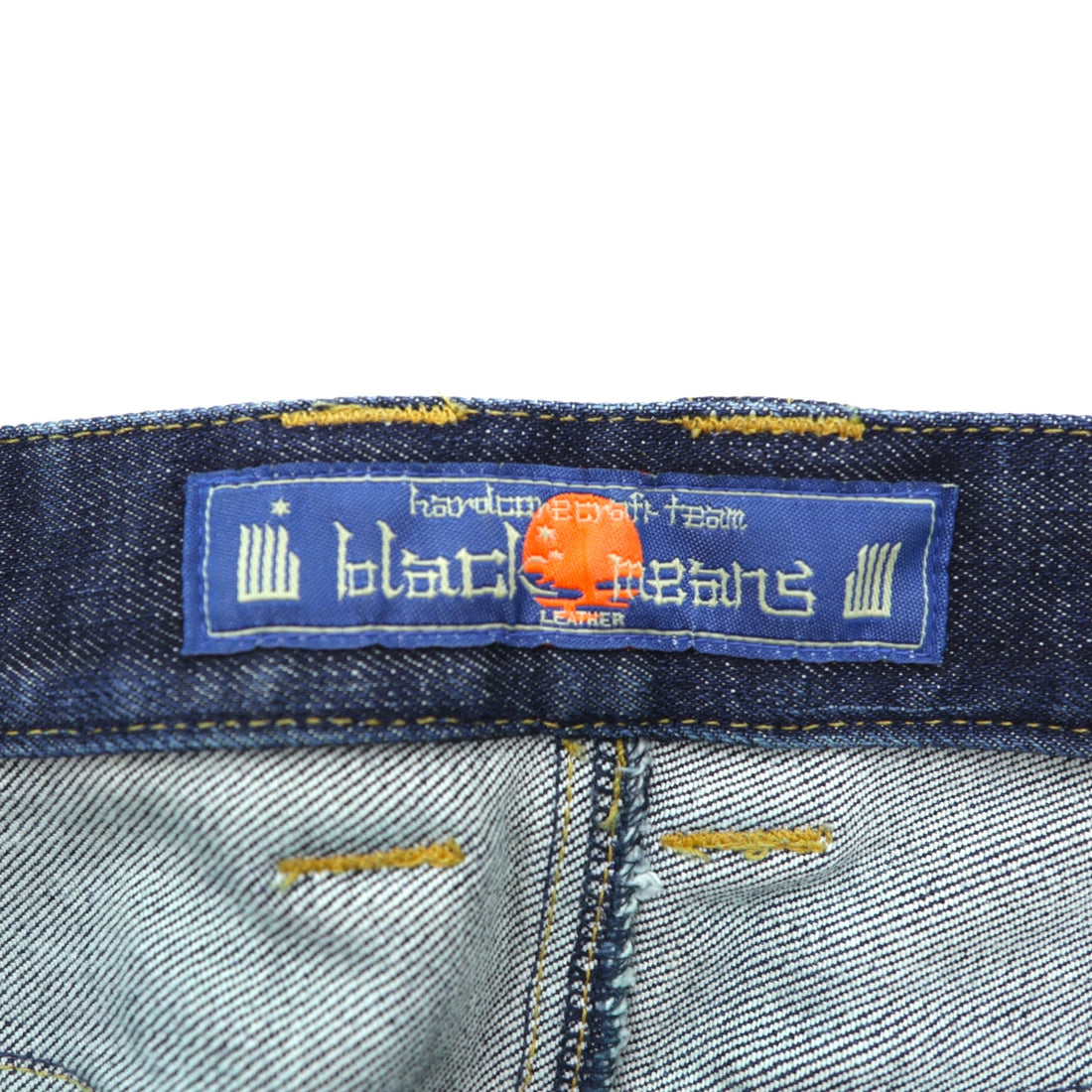 blackmeans Gold Zip Slim Denim Pants Jeans M Indigo Stretch Made in Japan
