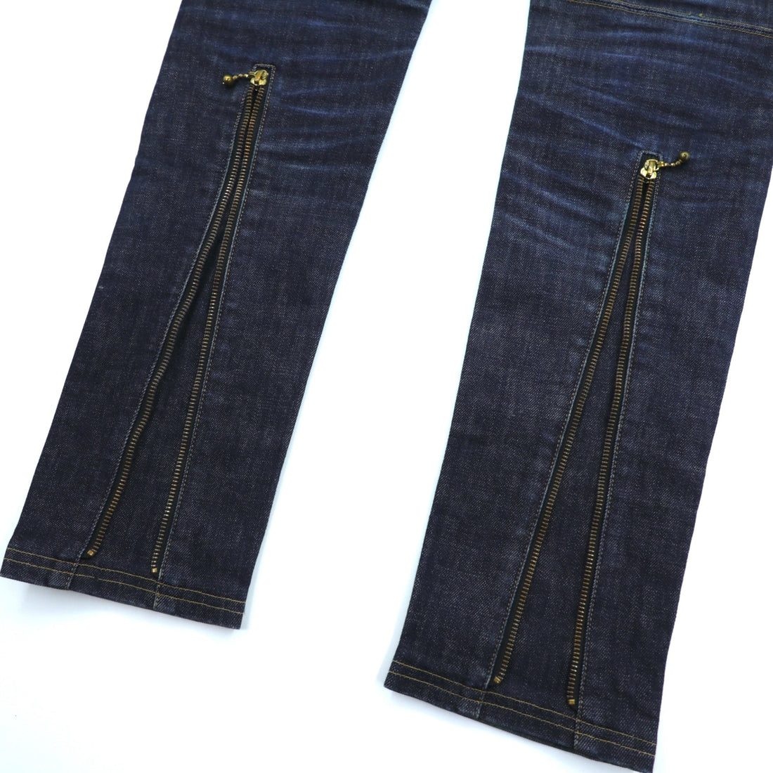 blackmeans Gold Zip Slim Denim Pants Jeans M Indigo Stretch Made in Japan