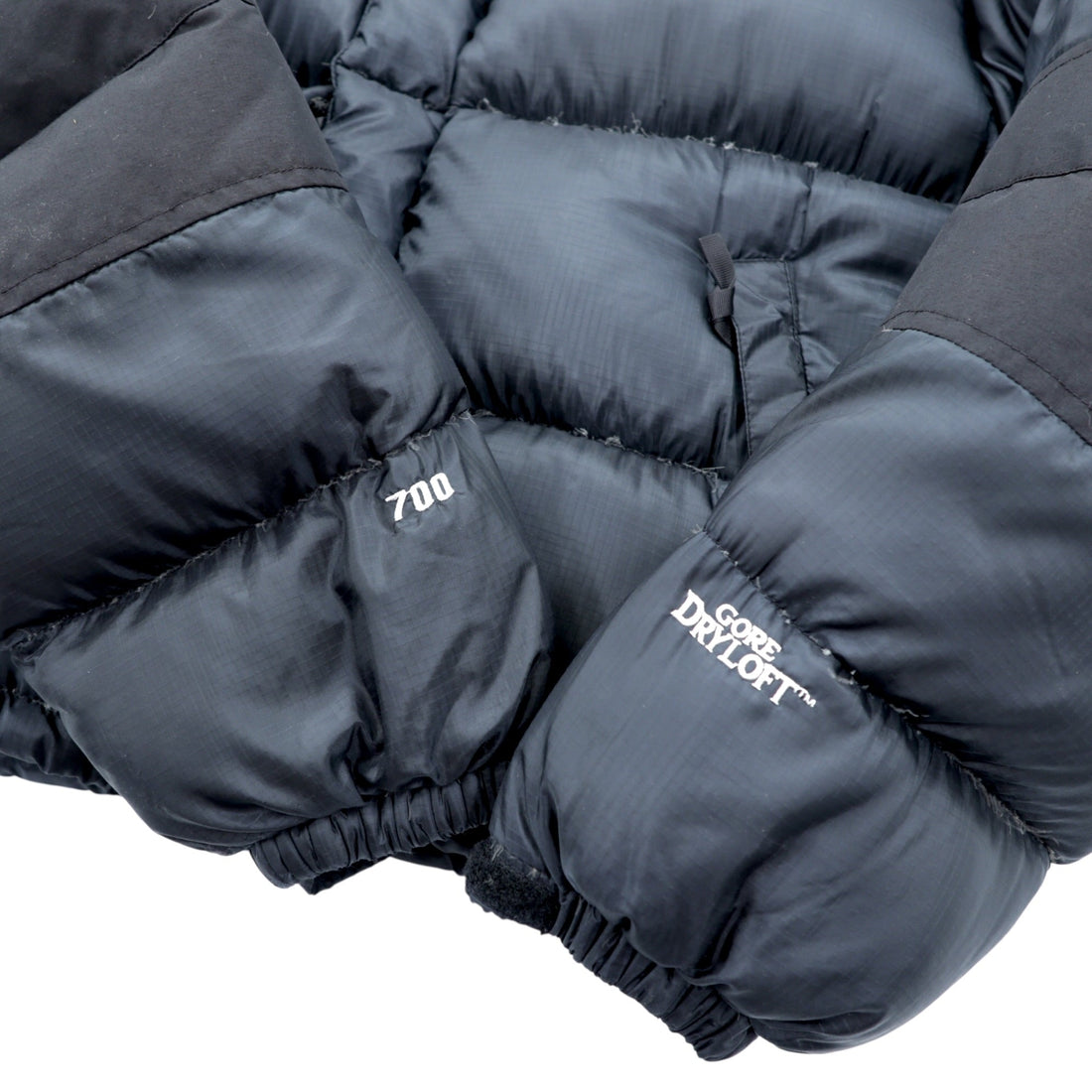 THE NORTH FACE 90s GORE DRYLOFT Nuptse Down Jacket S Black Drawcord SUMMIT JACKET 700 Fill Power