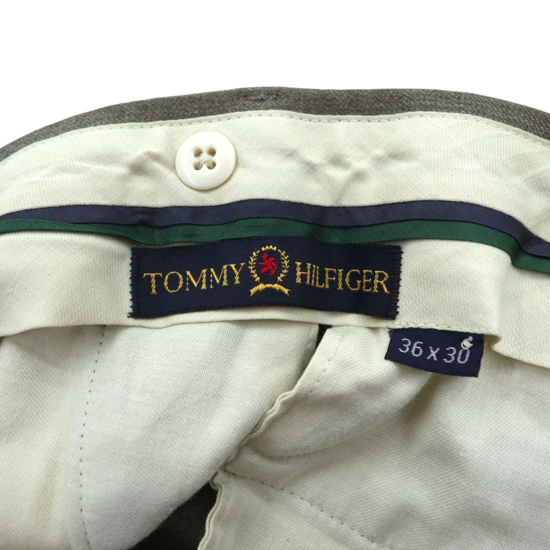 TOMMY HILFIGER 90年代 2タック プリーツ ワイド スラックス パンツ L ロケットTALONジップ サスペンダーボタン ダブルカフス