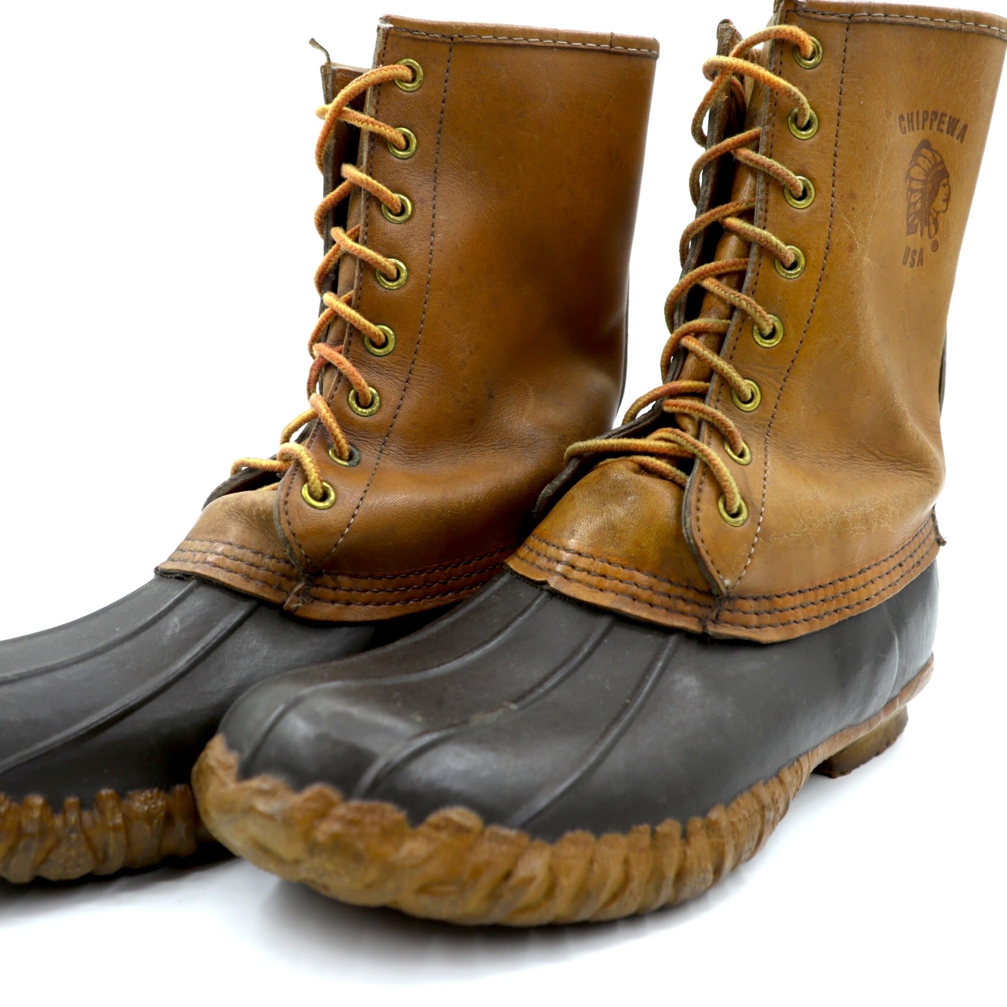 CHIPPEWA ダックブーツ レインブーツ 27cm ビーンブーツ 防水 ラバーソール インディアンロゴ