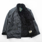 T. SHEALING 80年代 イタリア製 ユーロヴィンテージ ショールカラー ムートンコート L ブラック 裏ボア シアリング