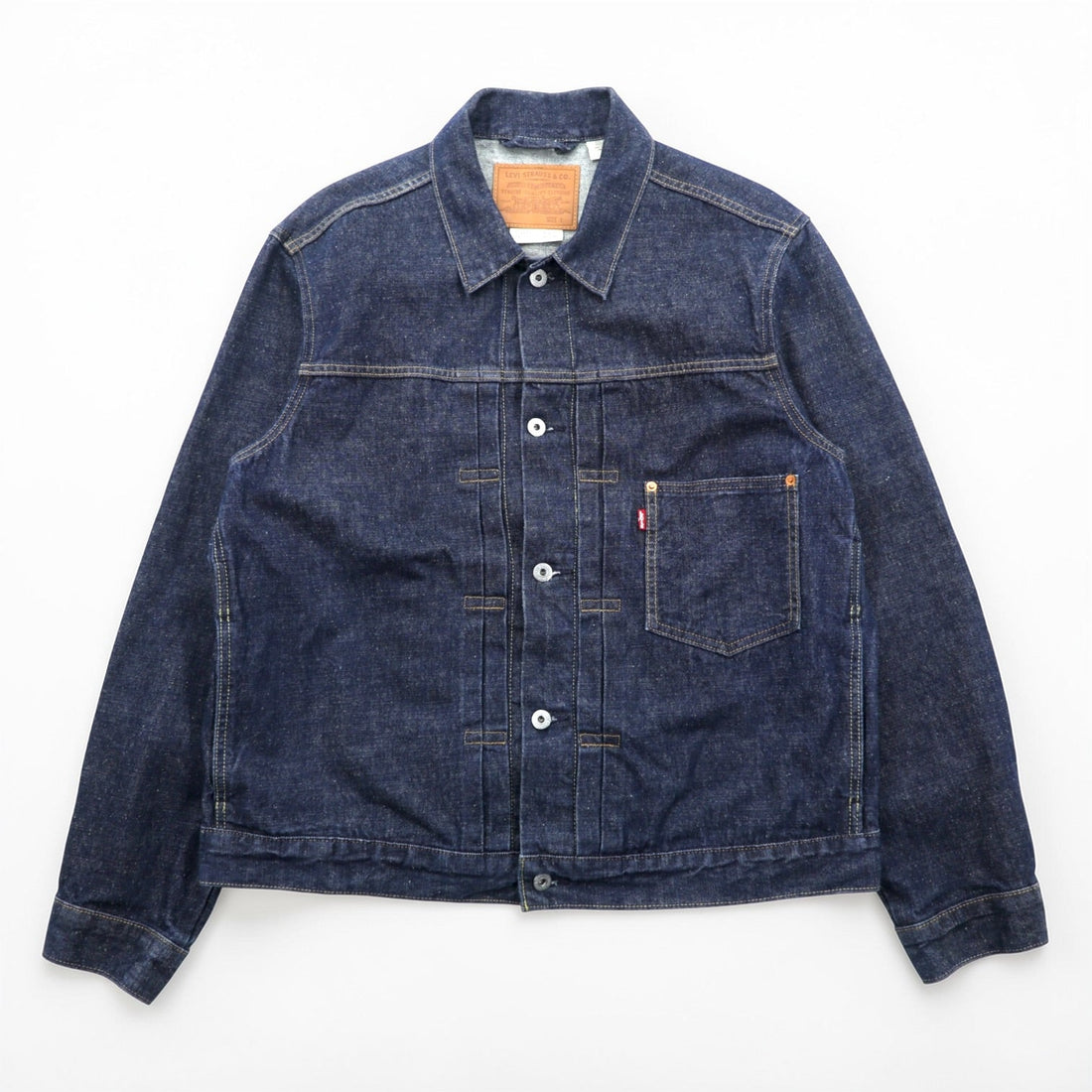 Levi's 大戦モデル 1st タイプ ビッグE デニムジャケット 赤耳 Gジャン L セルビッジ TYPEⅠ ダブルプリーツ シンチバック 濃紺 リジッド PREMIUM A3174-0002