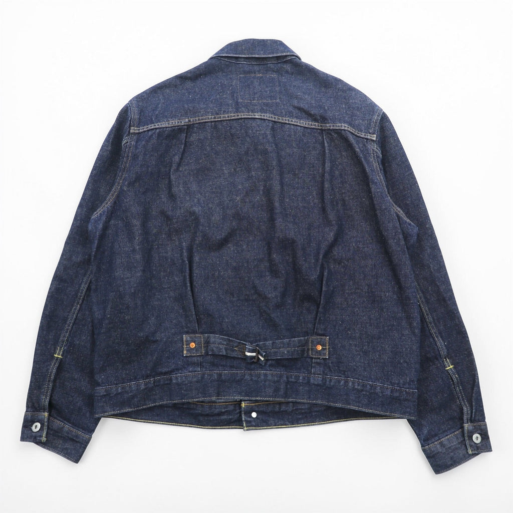Levi's PREMIUM タイプ 1st 大戦モデル デニムジャケット ビッグE 赤耳 Gジャン L セルビッジ TYPE1 A3174-0002 ダブルプリーツ シンチバック レザーパッチ 濃紺 リジット