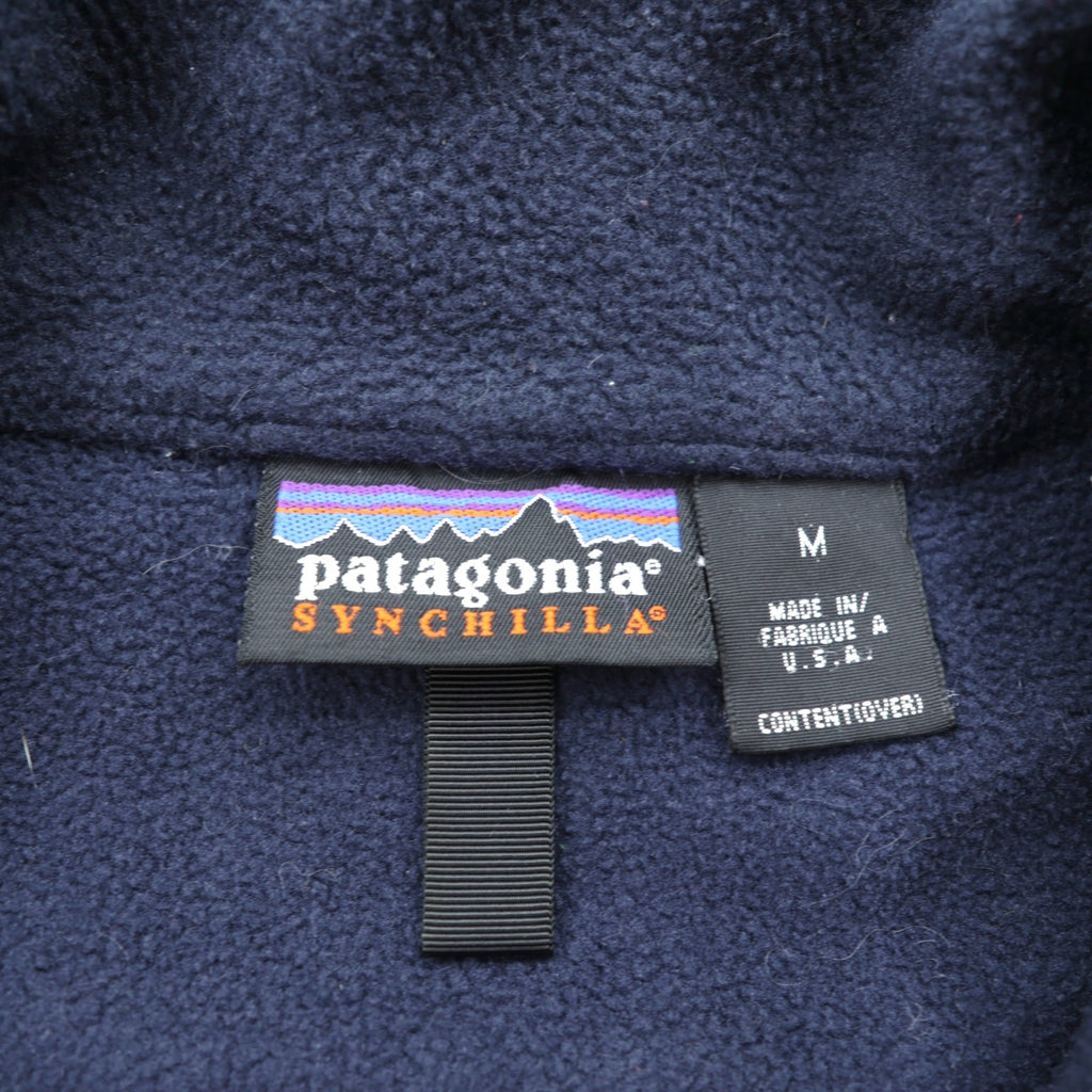 Patagonia 90年代 USA製 シンチラ SYNCHILLA フリースジャケット ウィンドプルーフジャケット M ブルー ドローコード ビッグサイズ
