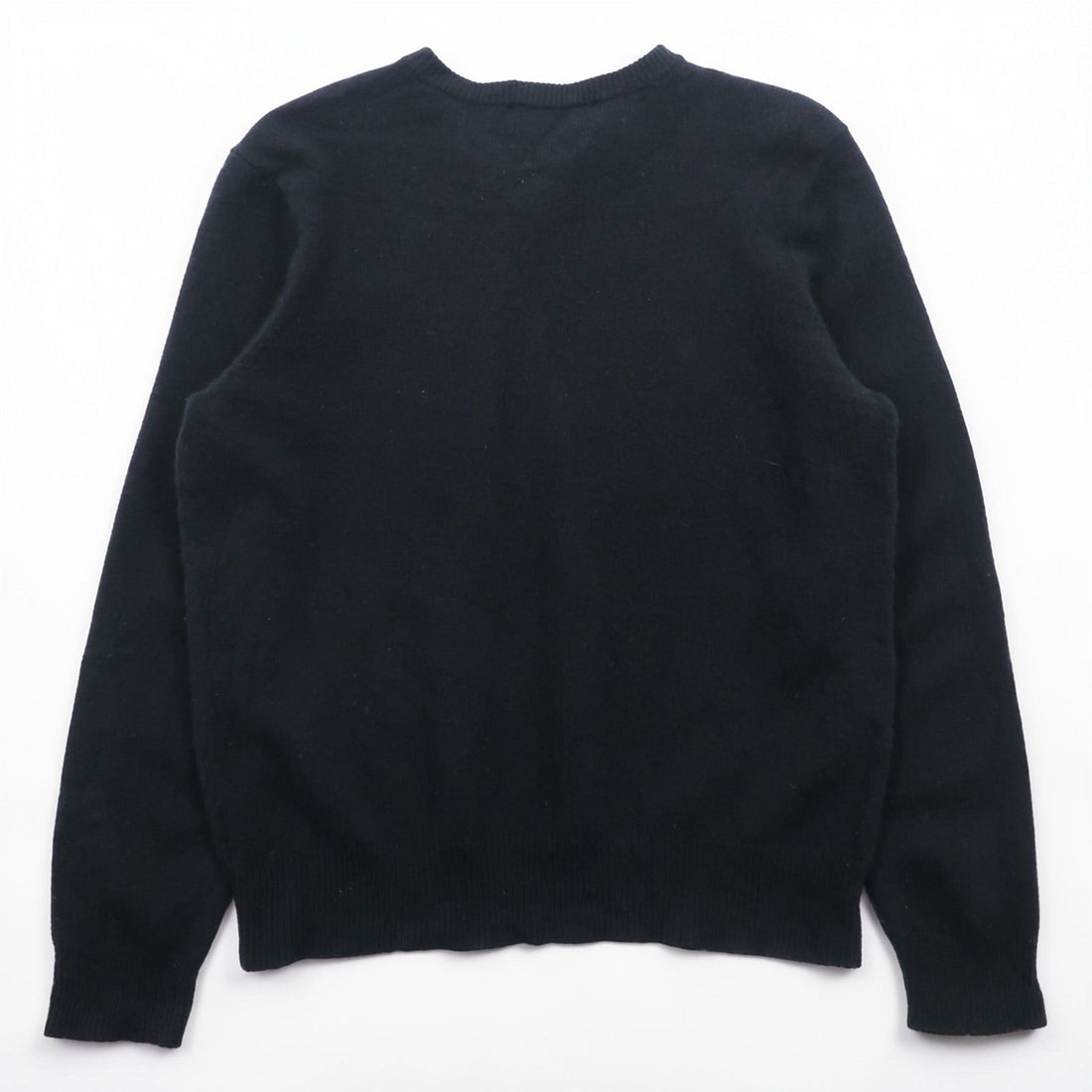 Polo Ralph Lauren 90年代 Vネック ニット セーター L ブラック ラムウール 羊毛 ITALIAN YARN スモールポニー刺繍