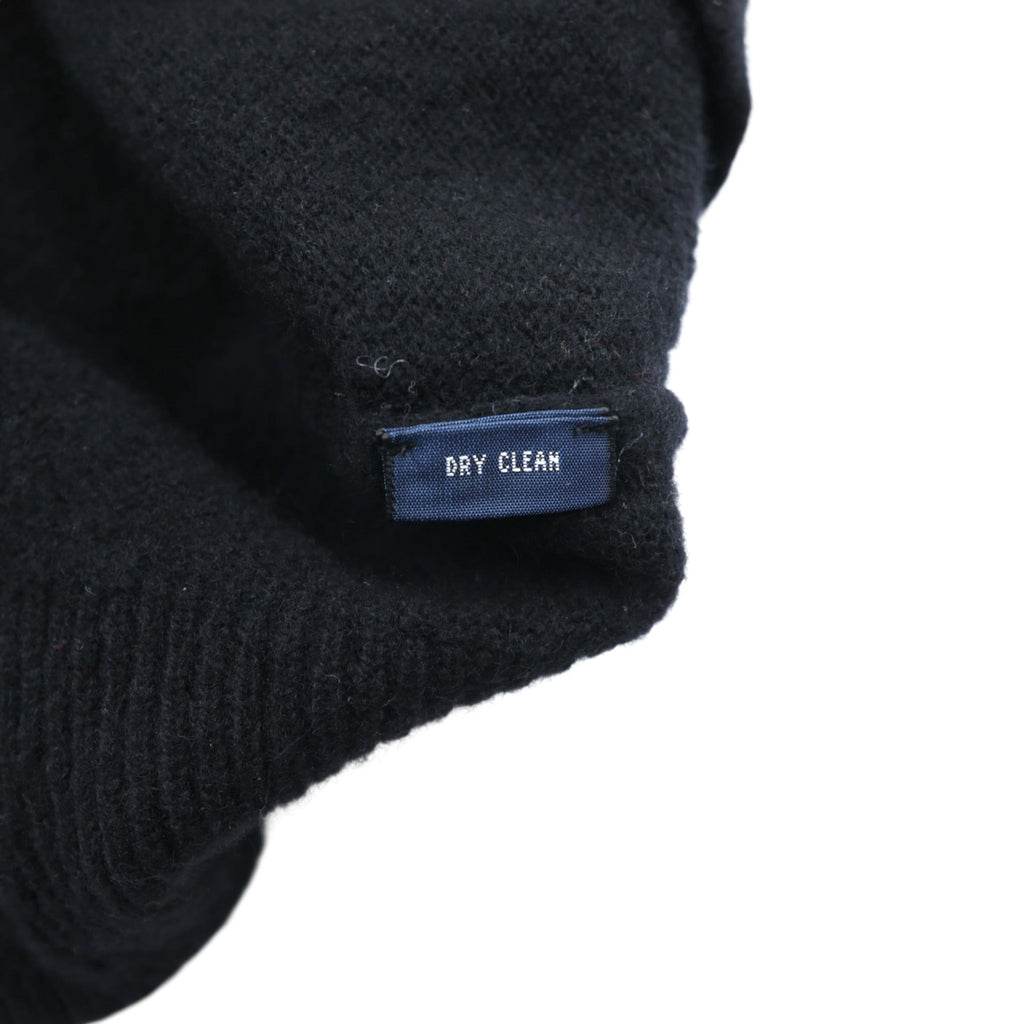 Polo Ralph Lauren 90年代 Vネック ニット セーター L ブラック ラムウール 羊毛 ITALIAN YARN スモールポニー刺繍