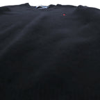 Polo Ralph Lauren 90年代 Vネック ニット セーター L ブラック ラムウール 羊毛 ITALIAN YARN スモールポニー刺繍