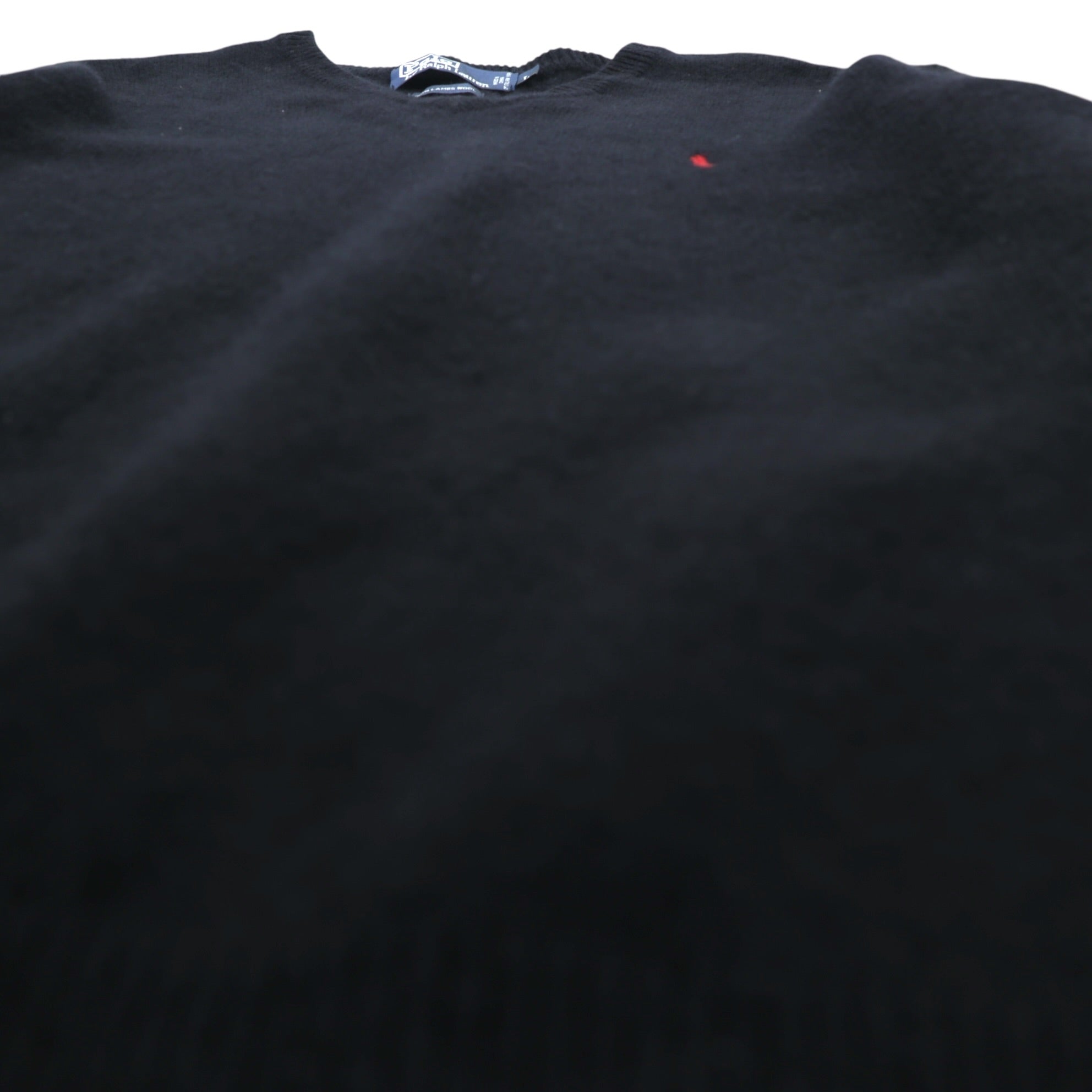 Polo Ralph Lauren 90年代 Vネック ニット セーター L ブラック ラムウール 羊毛 ITALIAN YARN スモールポニー刺繍
