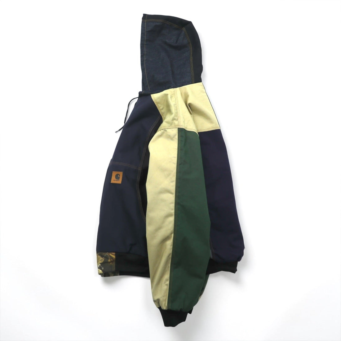 Carhartt Remade Collar Block Duck Active Jacket Hoodie Chore Coat Hunting Jacket, Size L, Crazy Pattern