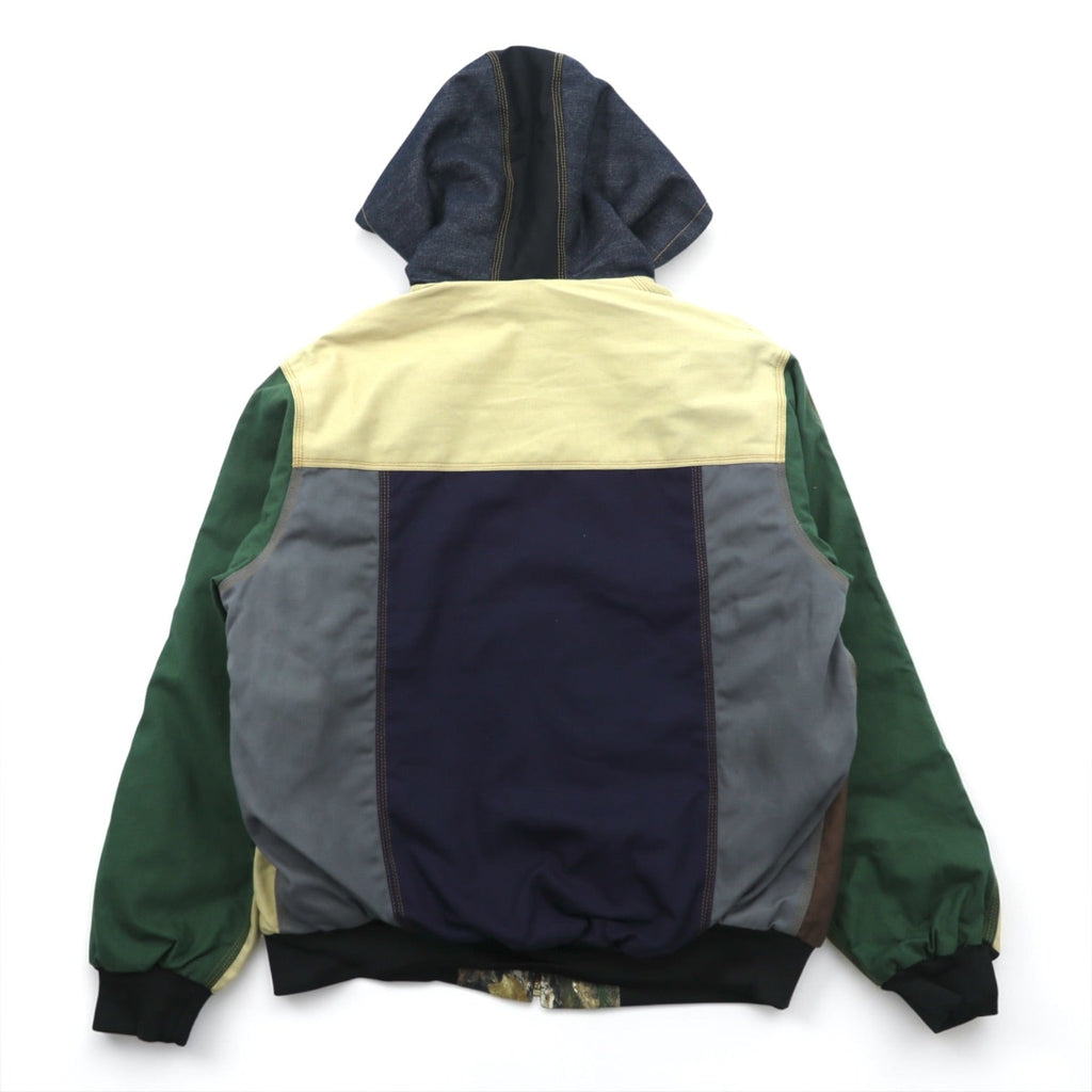 carhartt リメイク 再構築 カラーブロック ダック アクティブジャケット パーカー L マルチカラー クレイジーパターン