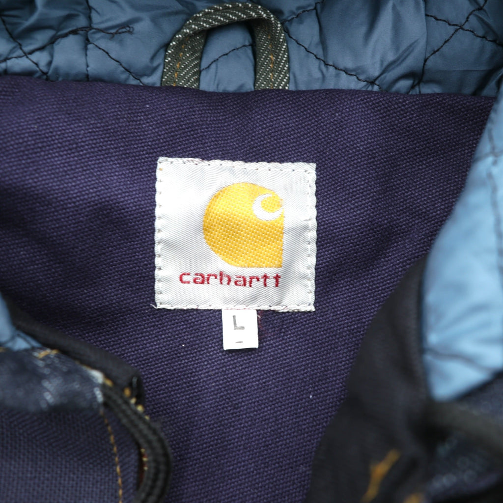 carhartt リメイク 再構築 カラーブロック ダック アクティブジャケット パーカー L マルチカラー クレイジーパターン