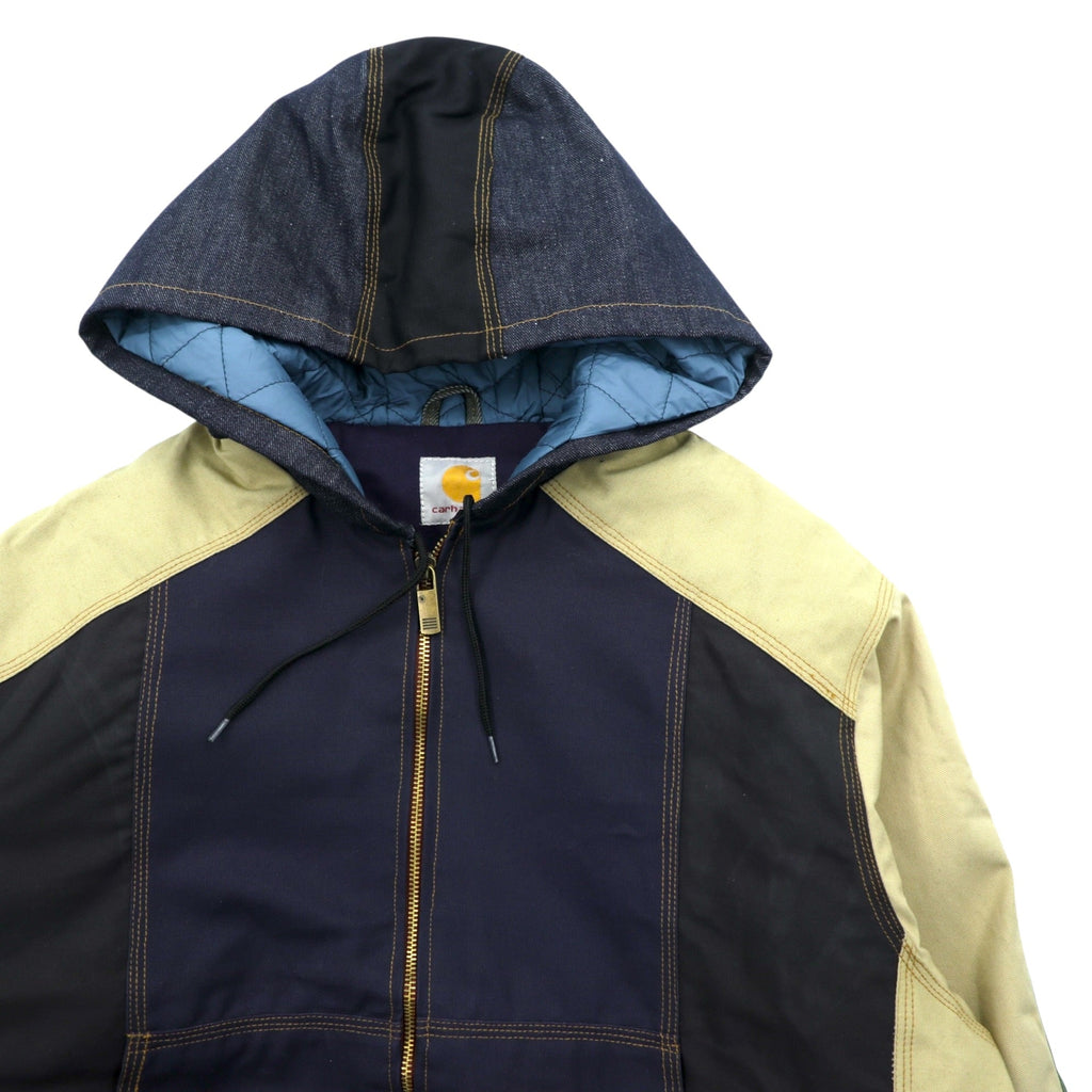carhartt リメイク 再構築 カラーブロック ダック アクティブジャケット パーカー L マルチカラー クレイジーパターン
