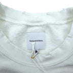Sasquatchfabrix. ヴィンテージ加工 スウェット トレーナー L ホワイト 労働者を大切に VINTAGE SWEATSHIRT 22AW-CSS-004