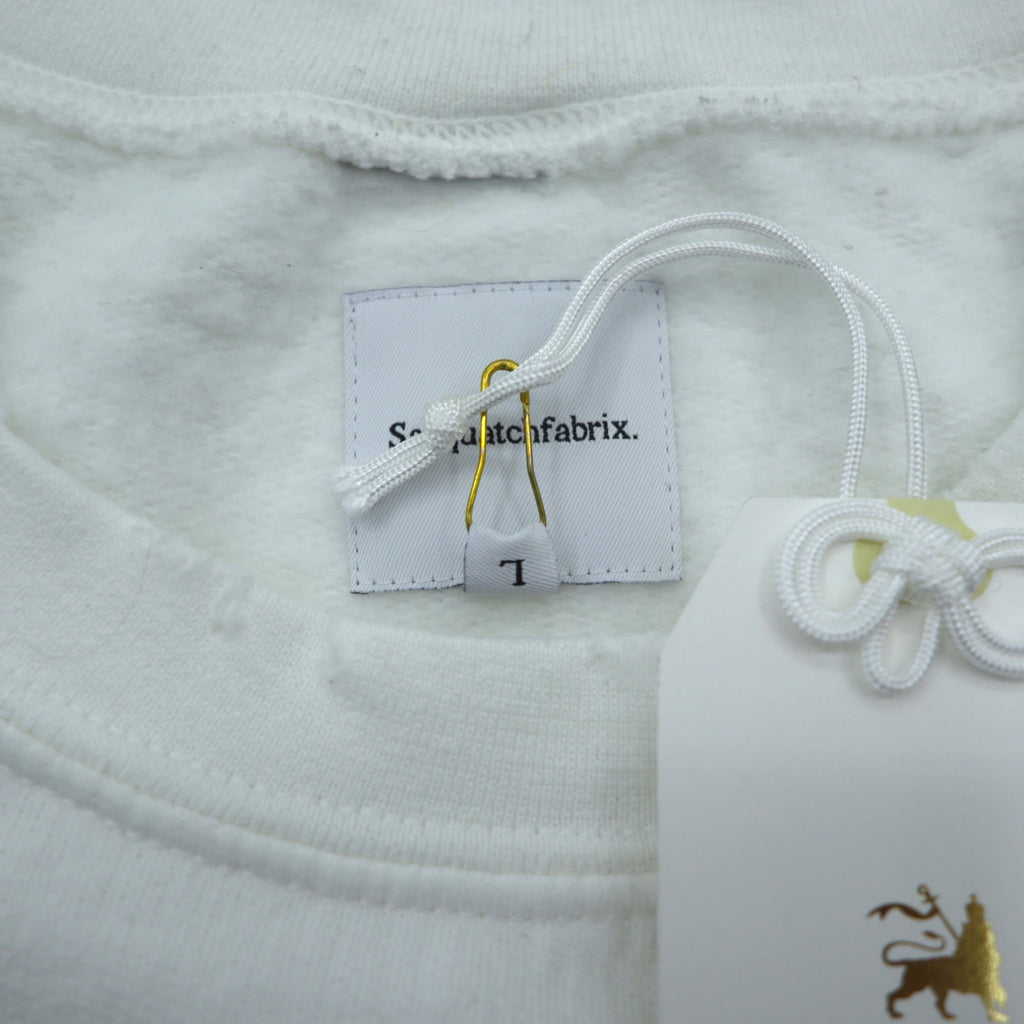 Sasquatchfabrix. ヴィンテージ加工 スウェット トレーナー L ホワイト 労働者を大切に VINTAGE SWEATSHIRT 22AW-CSS-004