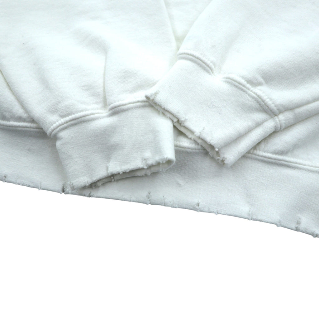 Sasquatchfabrix. ヴィンテージ加工 スウェット トレーナー L ホワイト 労働者を大切に VINTAGE SWEATSHIRT 22AW-CSS-004