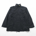 ALPHA INDUSTRIES, INC. USA製 M-65 フィールドジャケット ミリタリージャケット L ブラック ドローコード エポレット 8415-01-099-7838 US ARMY 米軍