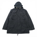 ALPHA INDUSTRIES, INC. USA製 M-65 フィールドジャケット ミリタリージャケット L ブラック ドローコード エポレット 8415-01-099-7838 US ARMY 米軍