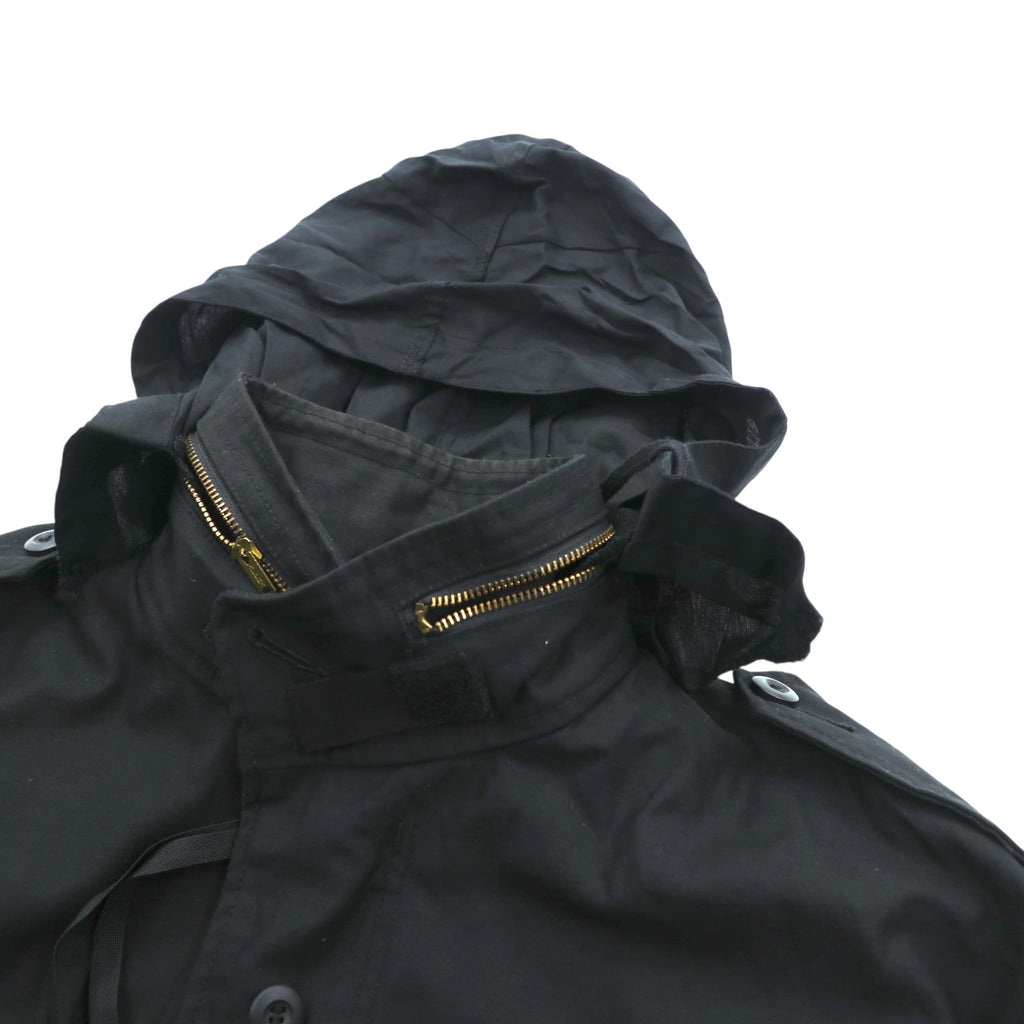 ALPHA INDUSTRIES, INC. USA製 M-65 フィールドジャケット ミリタリージャケット L ブラック ドローコード エポレット 8415-01-099-7838 US ARMY 米軍