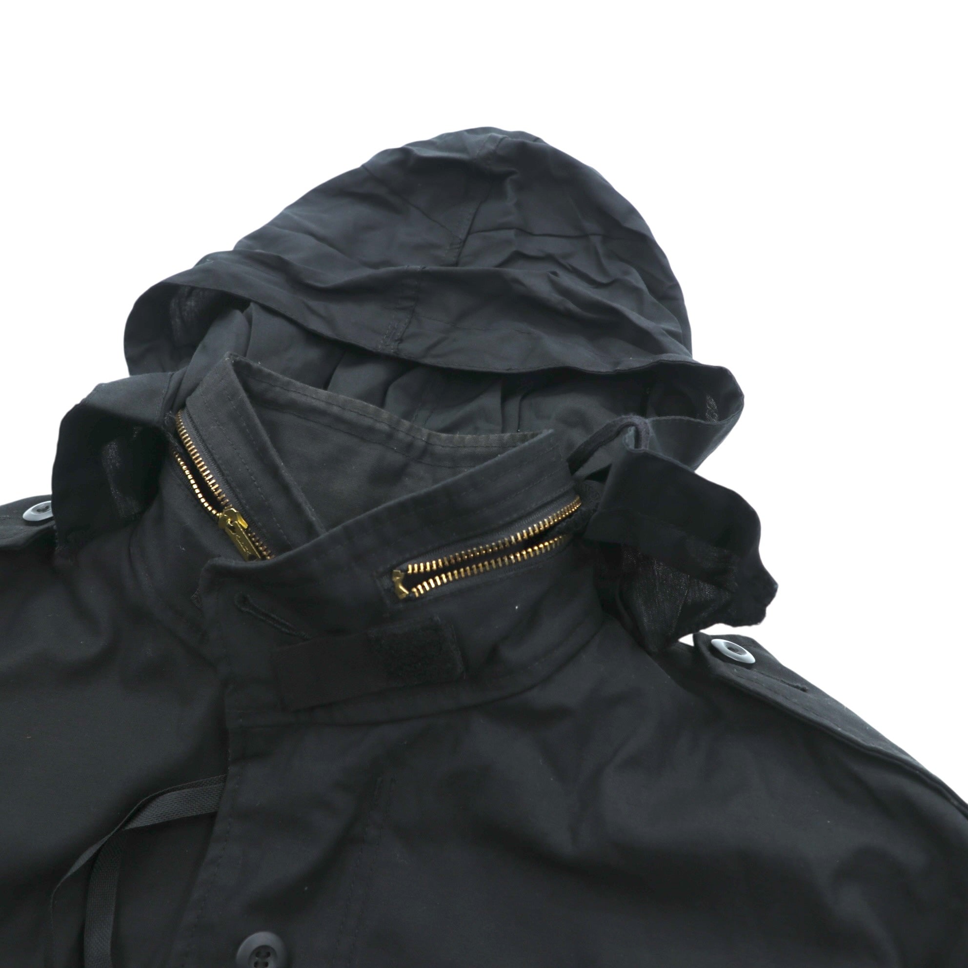 ALPHA INDUSTRIES, INC. USA製 M-65 フィールドジャケット ミリタリージャケット L ブラック ドローコード エポレット 8415-01-099-7838 US ARMY 米軍