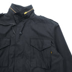 ALPHA INDUSTRIES, INC. USA製 M-65 フィールドジャケット ミリタリージャケット L ブラック ドローコード エポレット 8415-01-099-7838 US ARMY 米軍