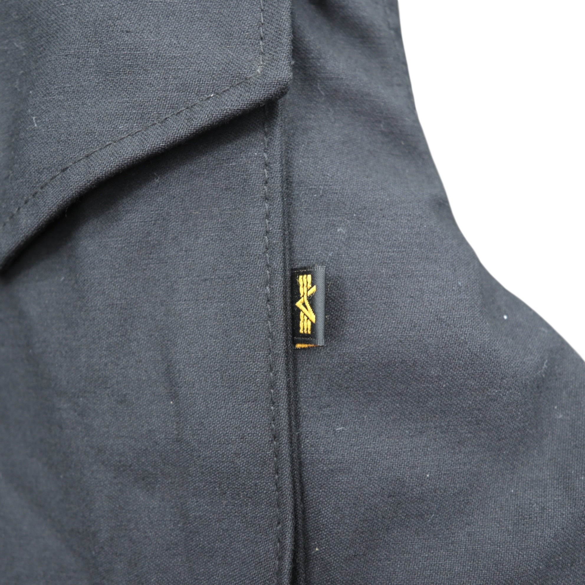 ALPHA INDUSTRIES, INC. USA製 M-65 フィールドジャケット ミリタリージャケット L ブラック ドローコード エポレット 8415-01-099-7838 US ARMY 米軍