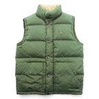 Polo Ralph Lauren 90年代 ナイロン ダウンベスト M カーキ スモールポニー ロゴ 刺繍