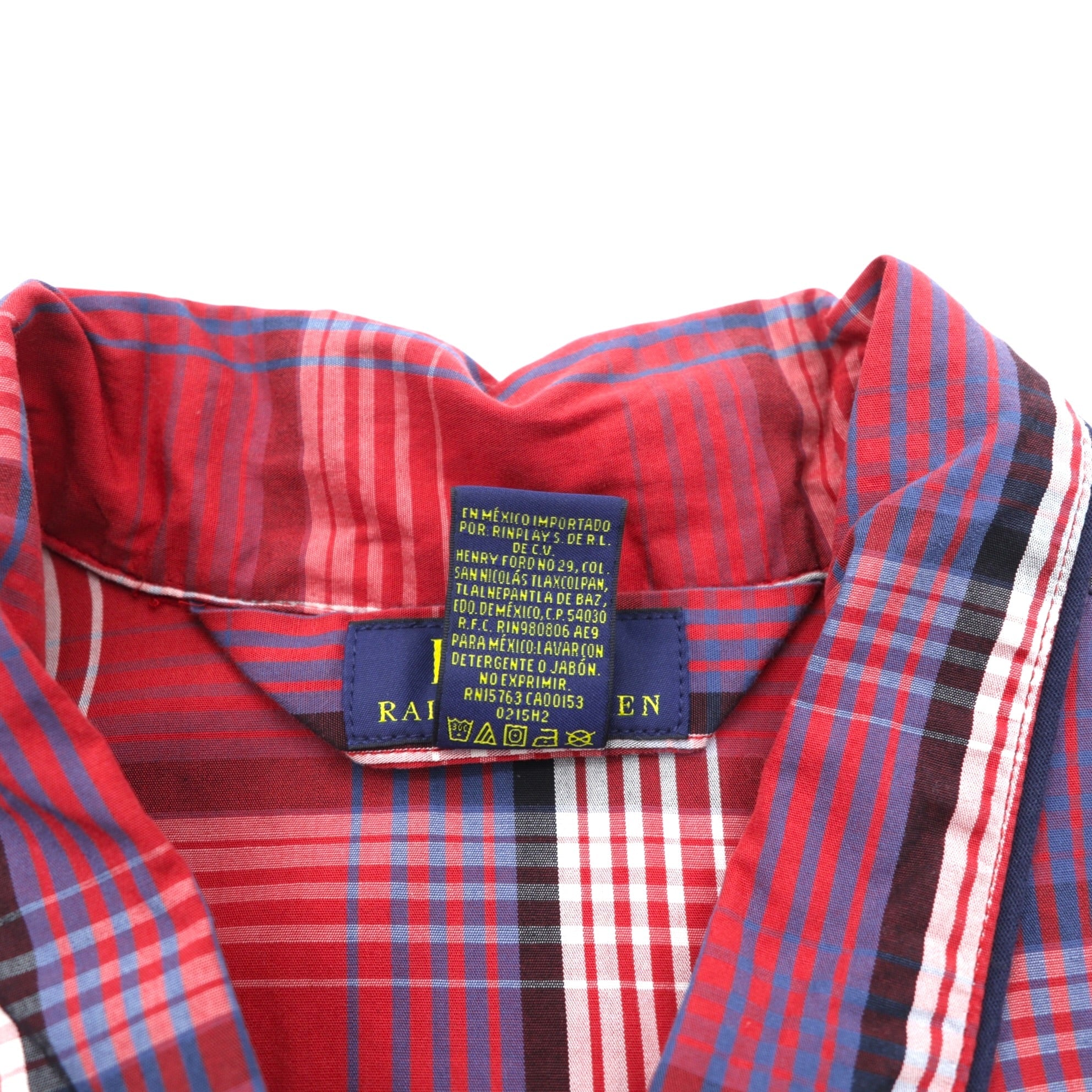 Polo Ralph Lauren パジャマシャツ L レッド チェック 胸ポケット スモールポニー刺繍